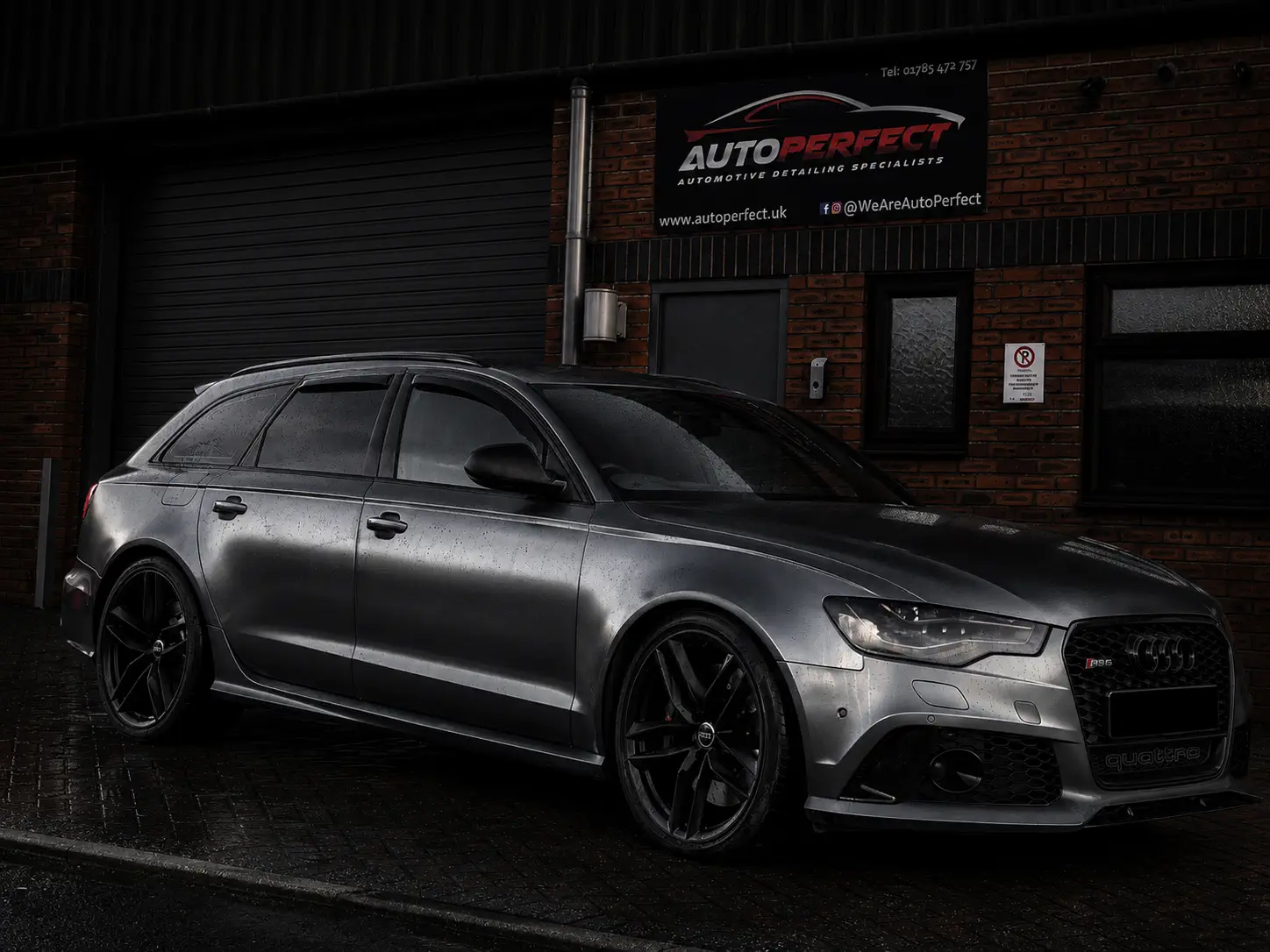 Audi RS6 outside the AutoPerfect unit in Stone, Staffordshire